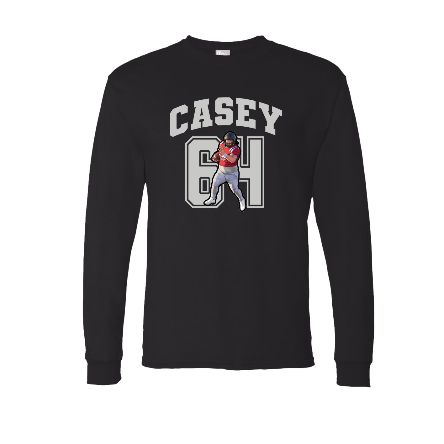 Long Sleeve Tee — Number in Black