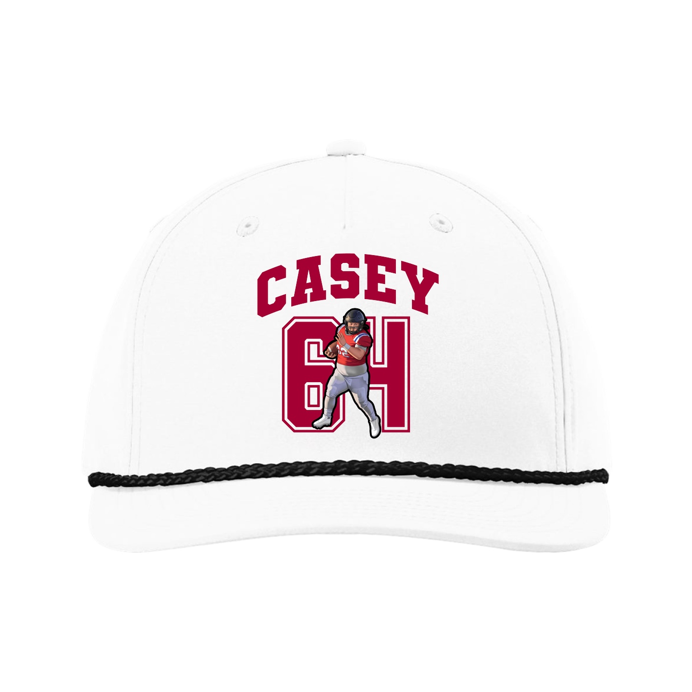 Five-Panel Classic Rope Cap — Number in White