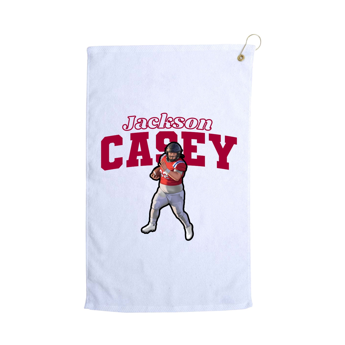 Golf Towel — Name Arch in White