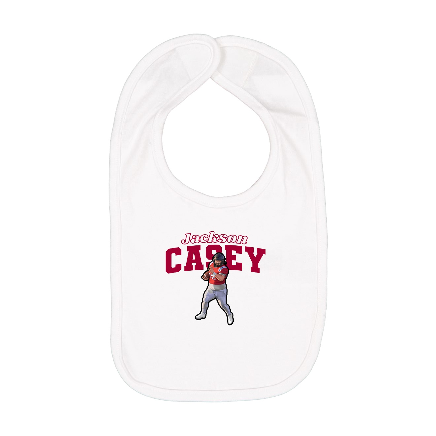 Infant Bib — Name Arch in White