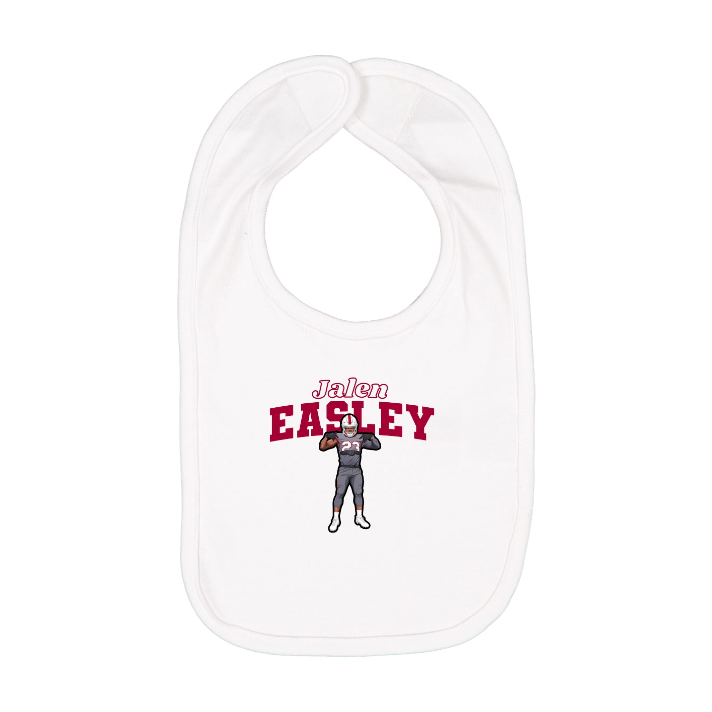 Infant Bib — Name Arch in White