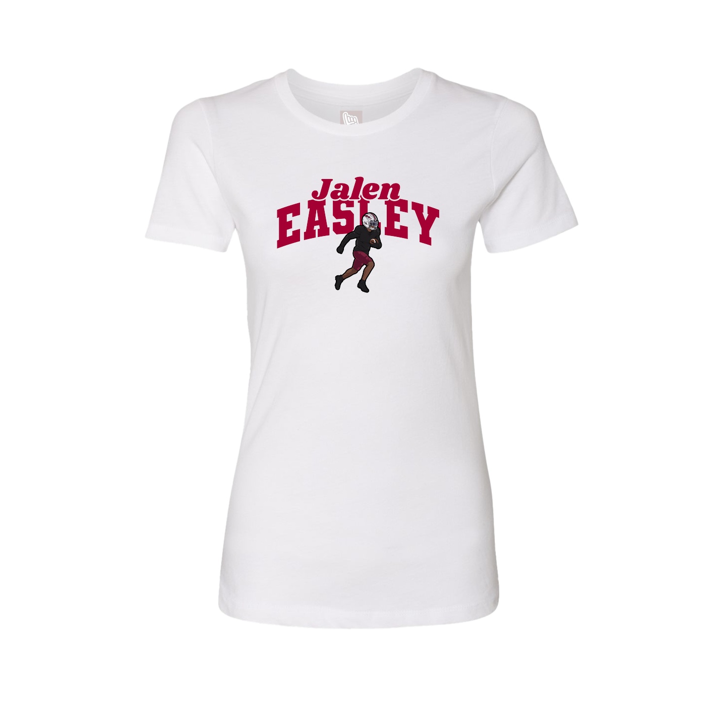 Fitted Women's Tee — Signature Arch in White