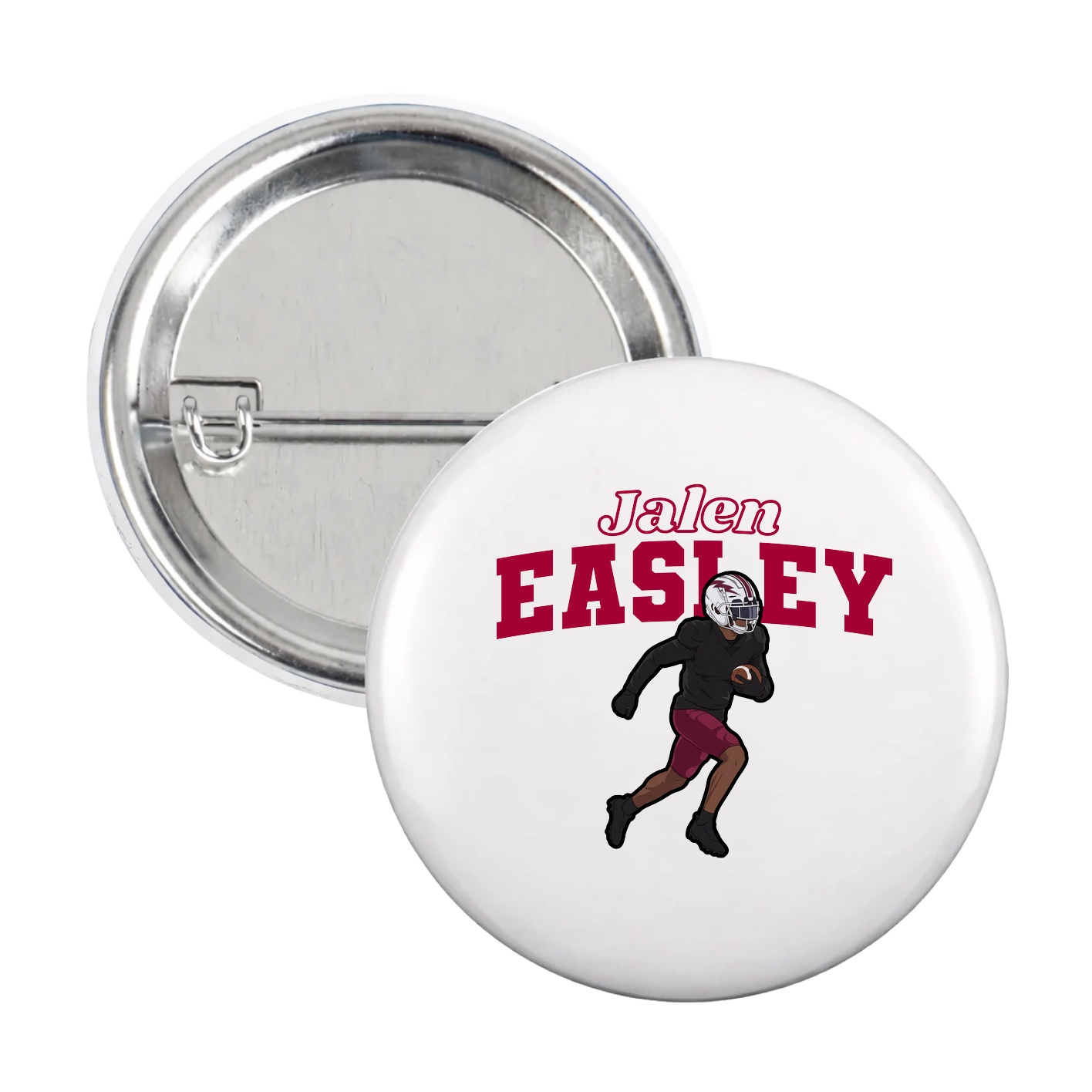 Game Day Button — Name Arch in White