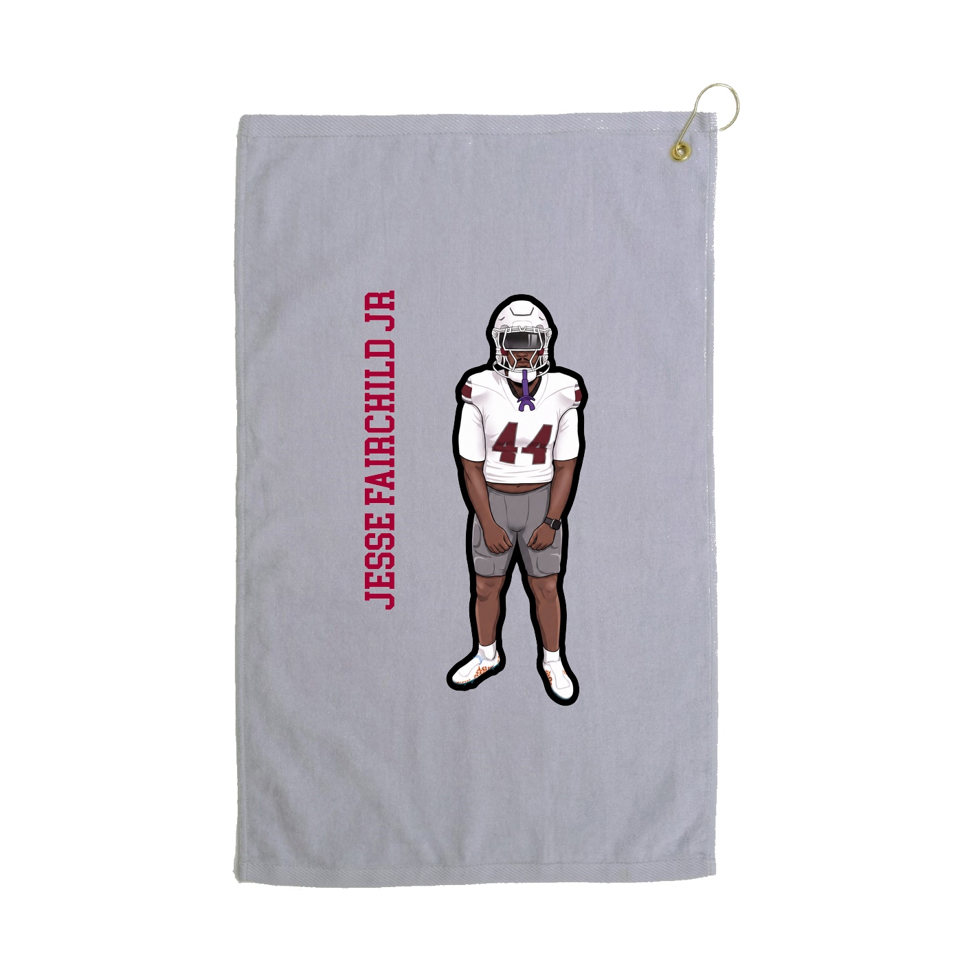 Golf Towel — Name Vertical in Grey