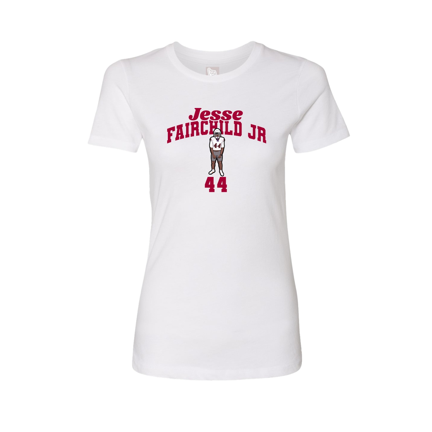 Fitted Women's Tee — Signature Arch in White