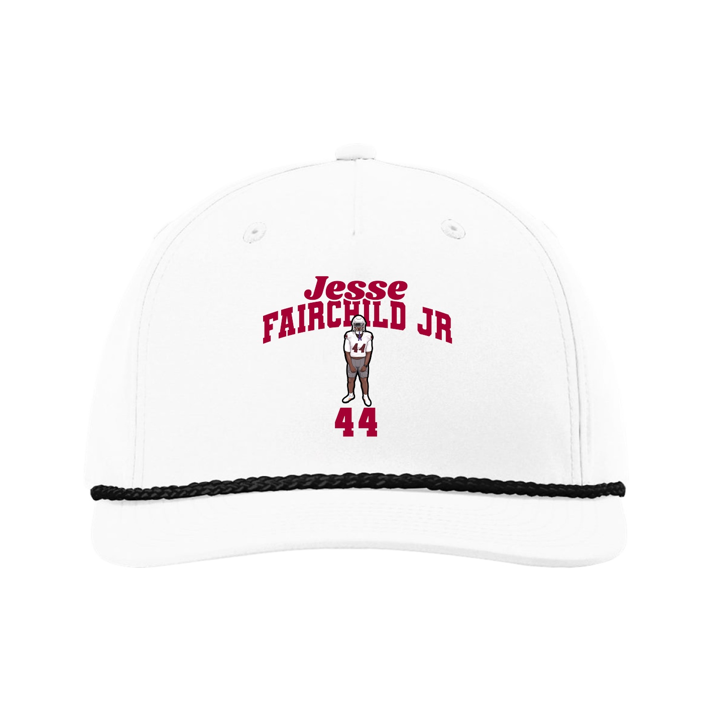 Five-Panel Classic Rope Cap — Signature Arch in White