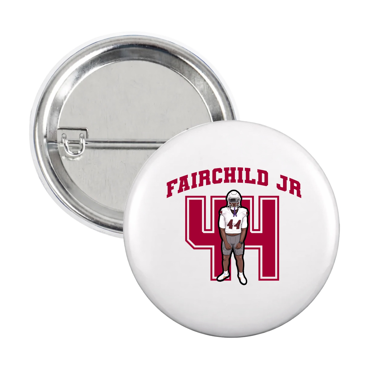 Game Day Button — Number in White