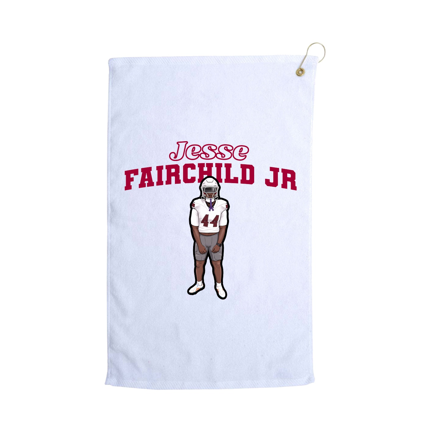 Golf Towel — Name Arch in White