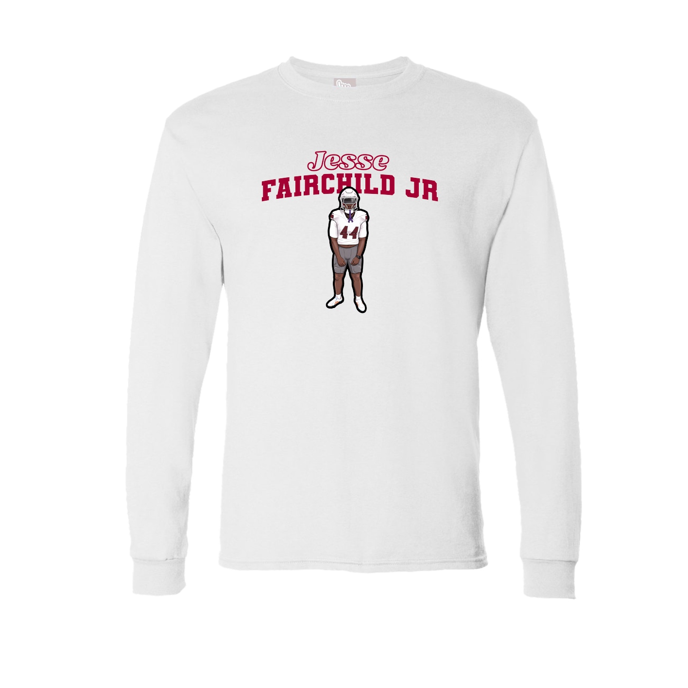 Long Sleeve Tee — Name Arch in White