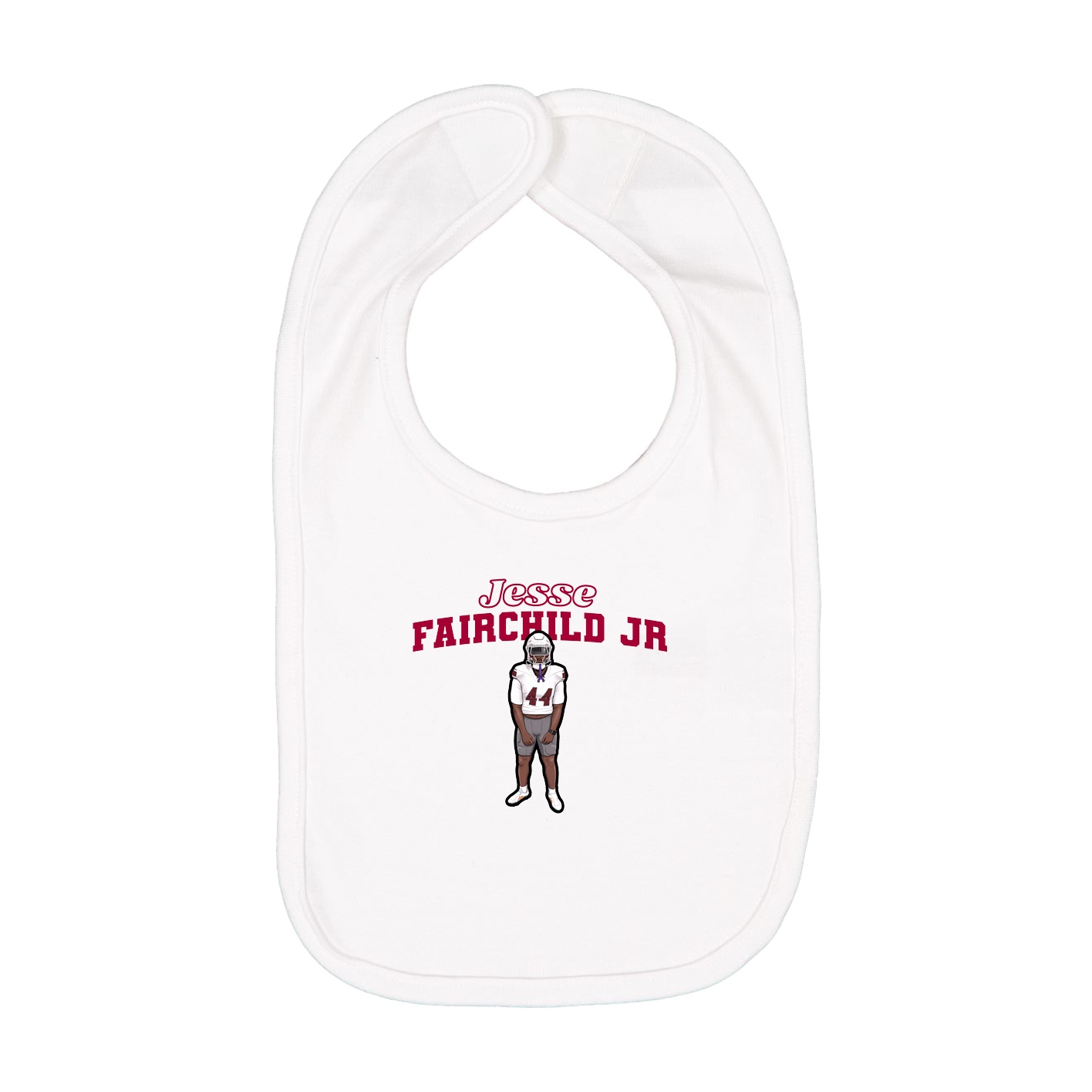 Infant Bib — Name Arch in White