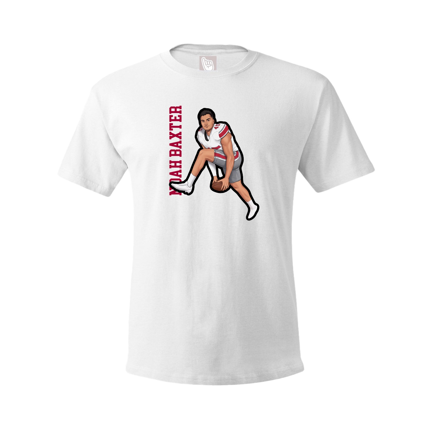 Youth Tee — Name Vertical in White