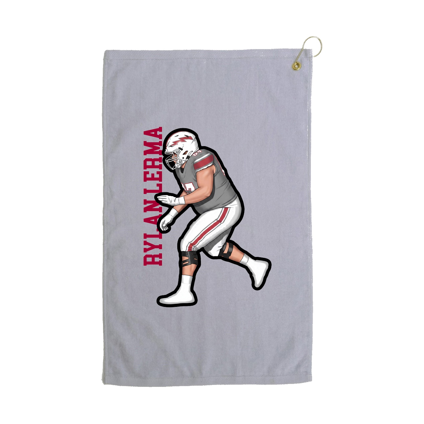 Golf Towel — Name Vertical in Grey