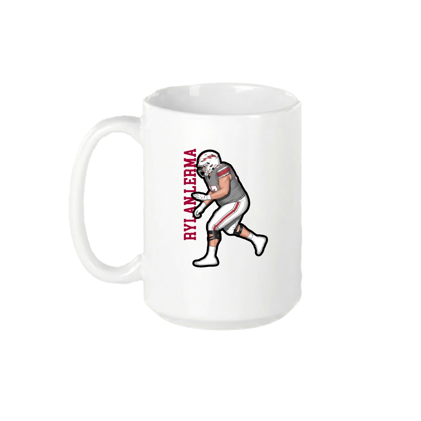 15oz Coffee Mug — Name Vertical in White