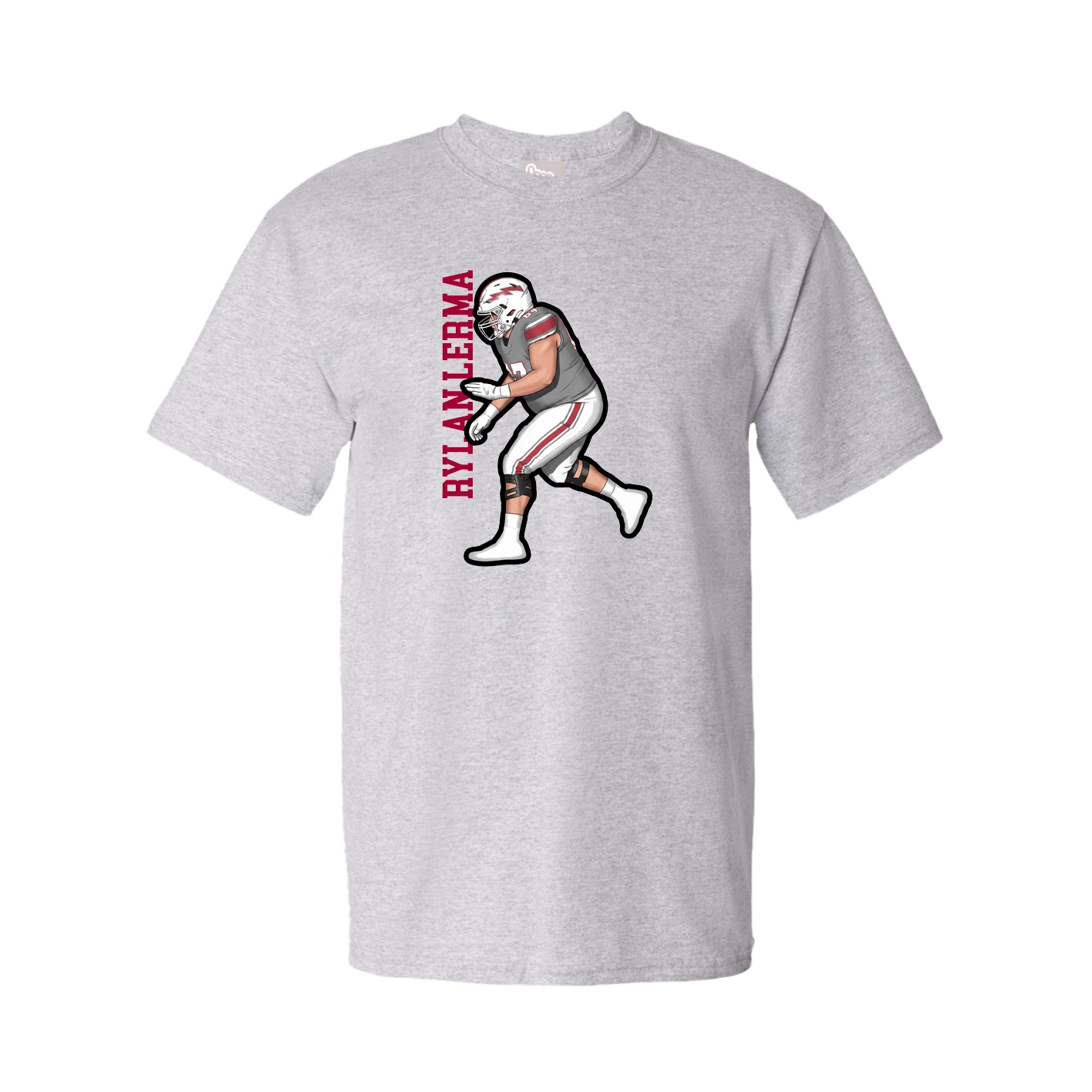 Youth Tee — Name Vertical in Grey