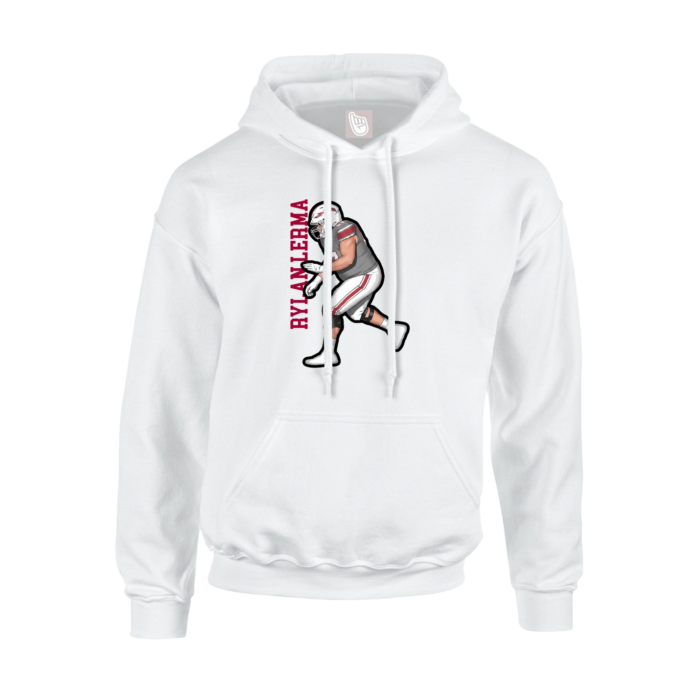 Youth Hoodie — Name Vertical in White