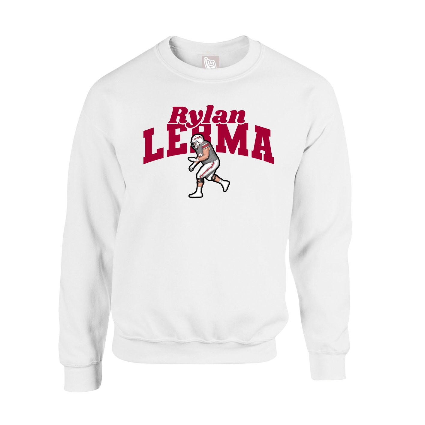 Fleece Crew — Signature Arch in White