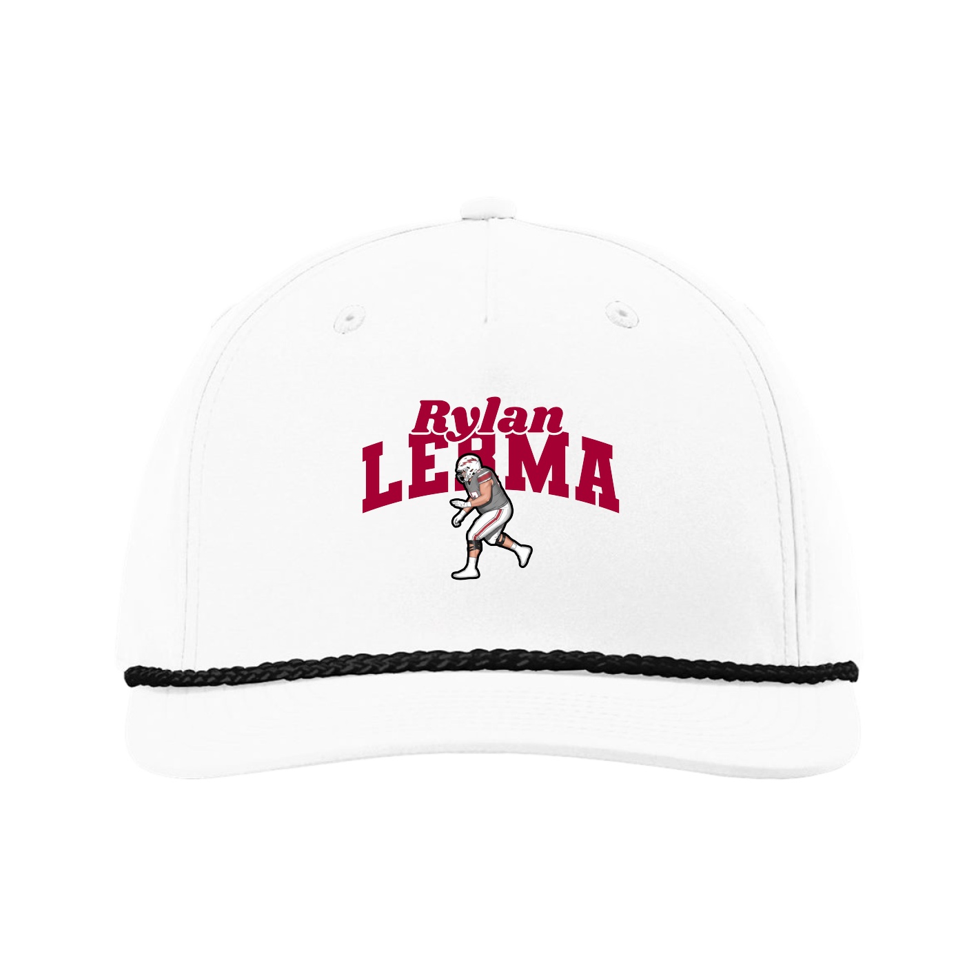 Five-Panel Classic Rope Cap — Signature Arch in White
