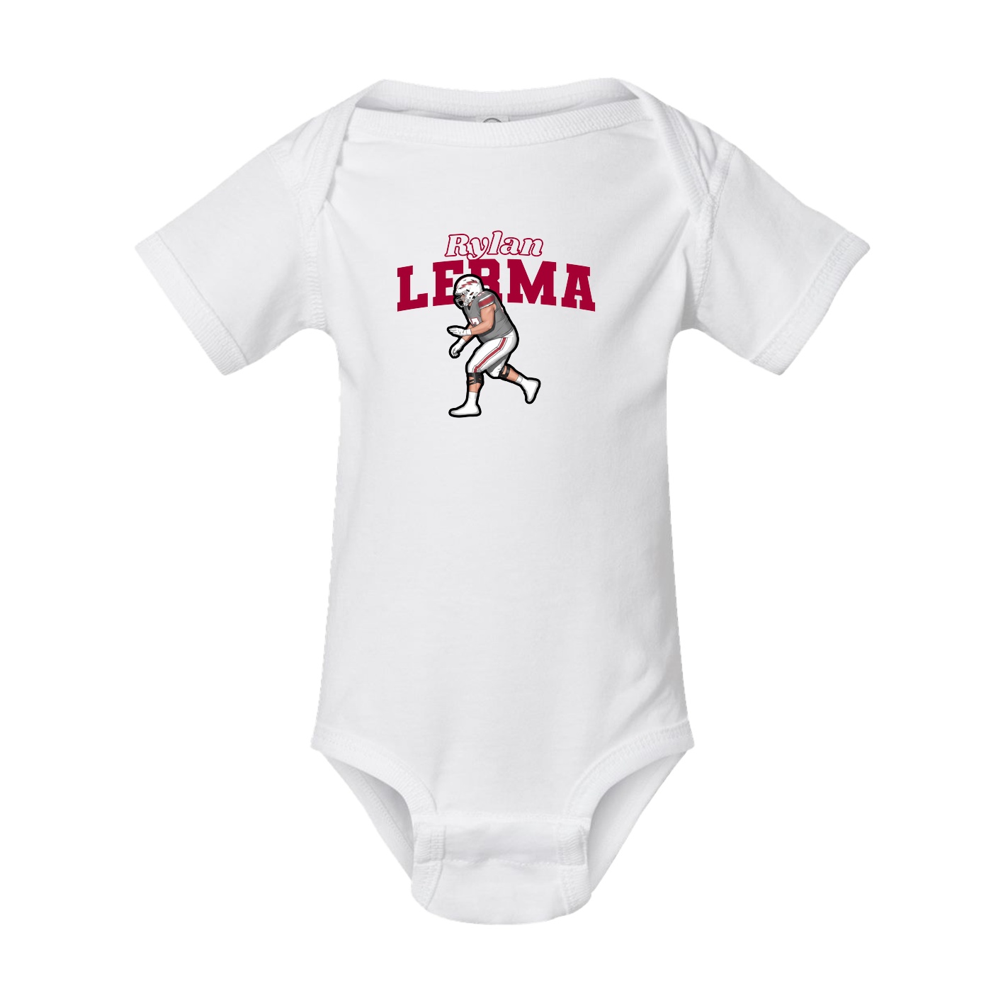 Baby Onesie — Name Arch in White