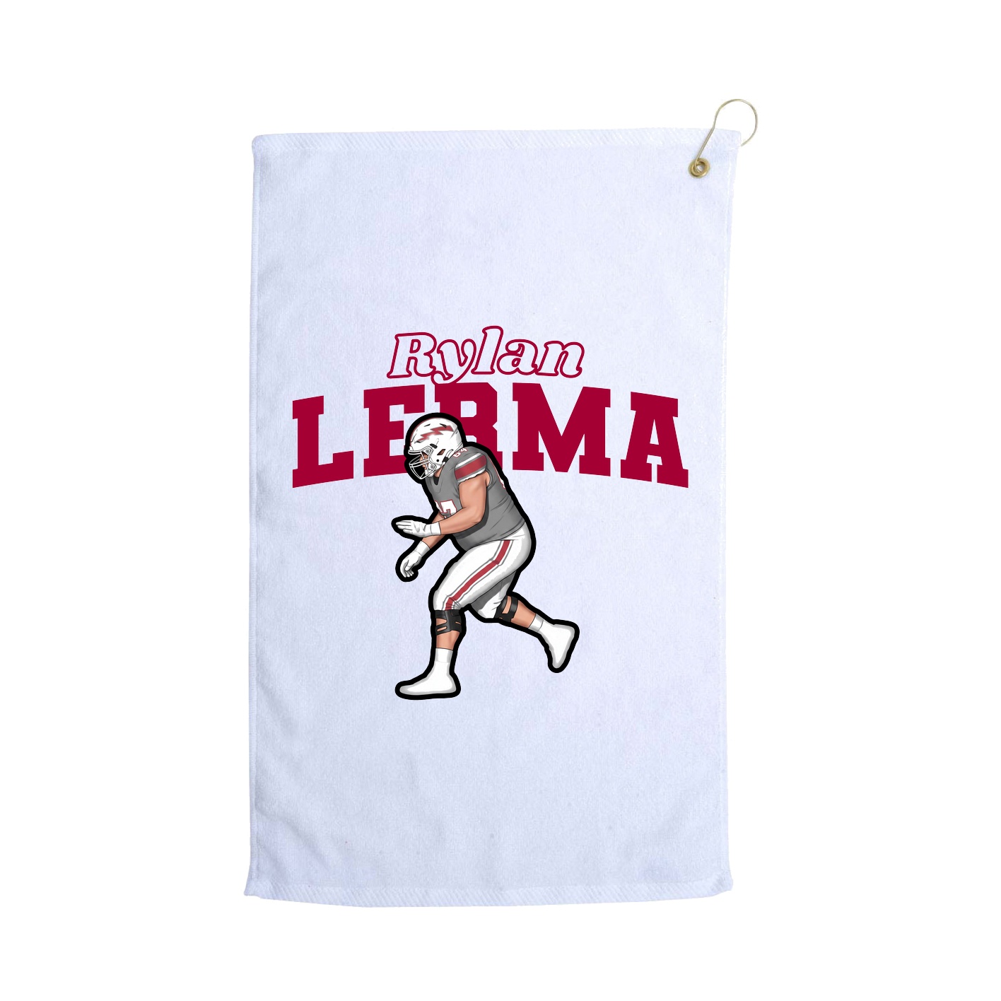 Golf Towel — Name Arch in White