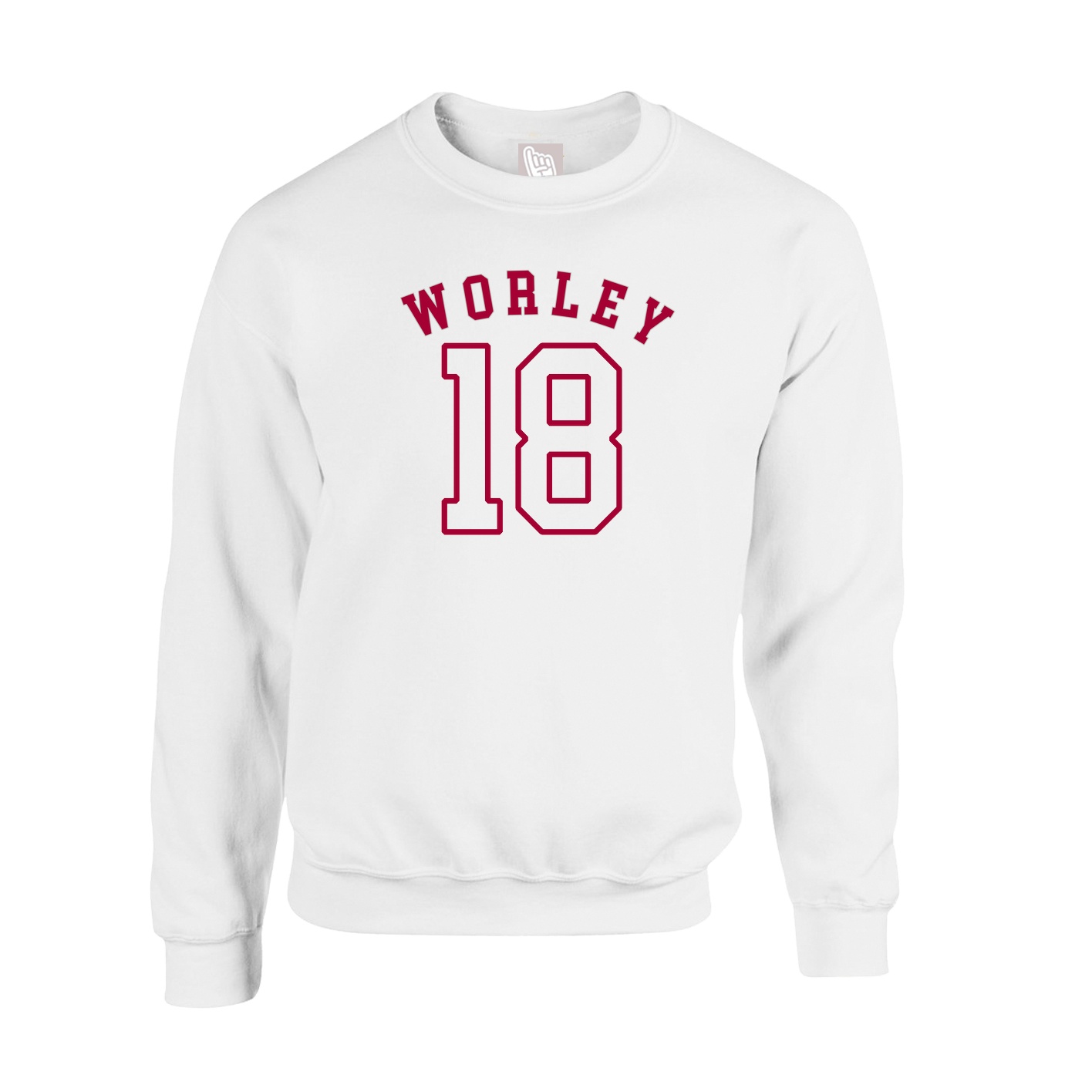 Fleece Crew — Shirsey Arch in White