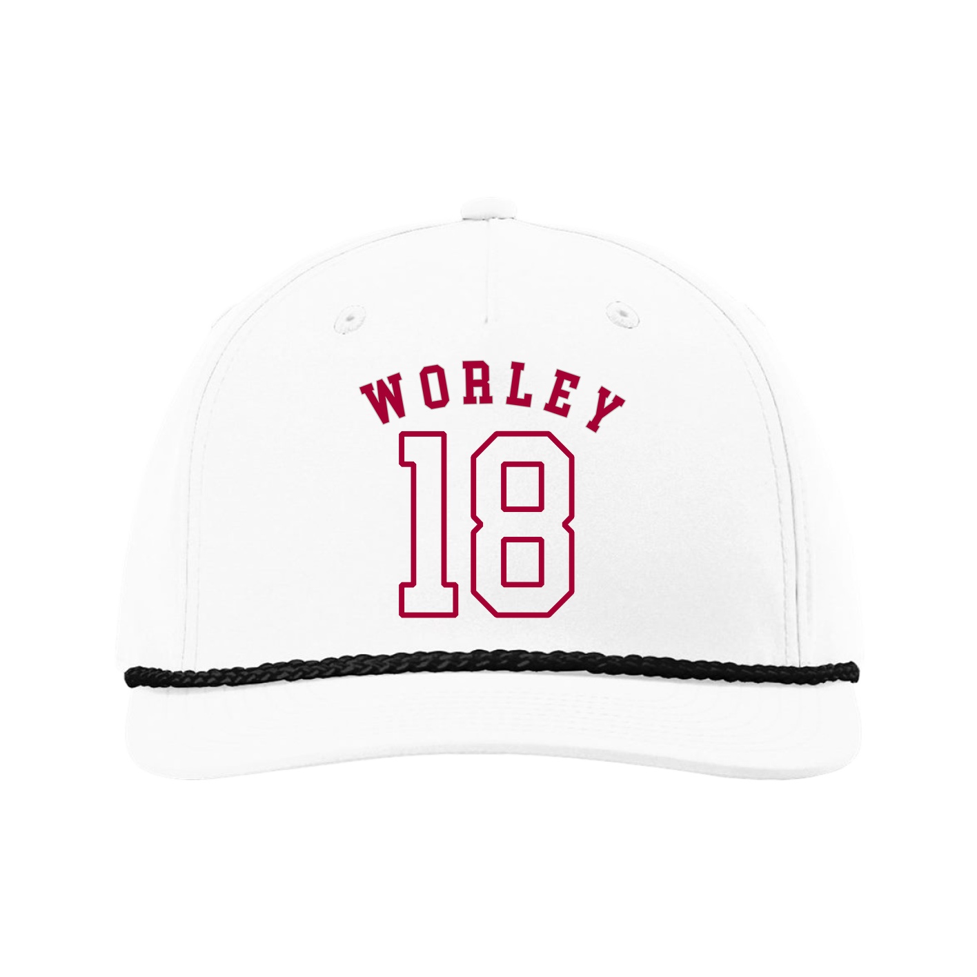 Five-Panel Classic Rope Cap — Shirsey Arch in White