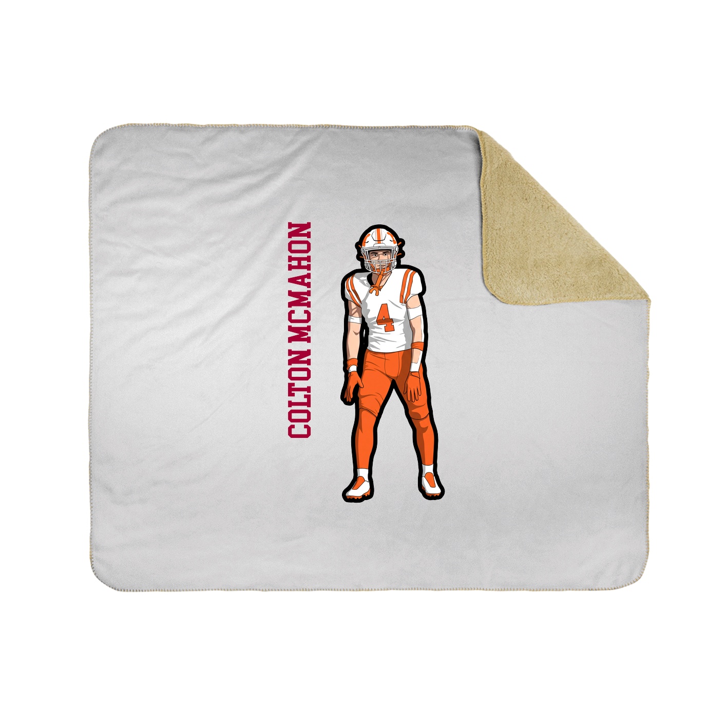 Throw Blanket — Name Vertical in White