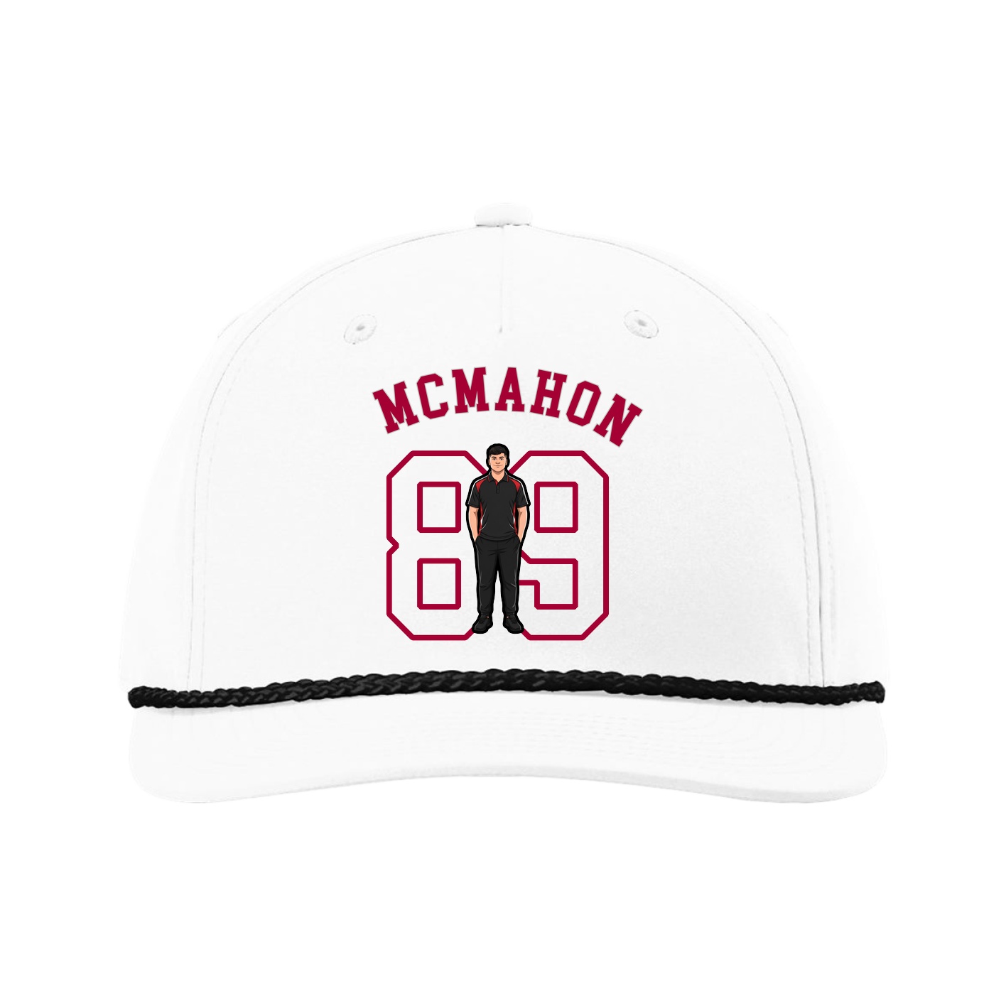 Five-Panel Classic Rope Cap — Shirsey Arch in White