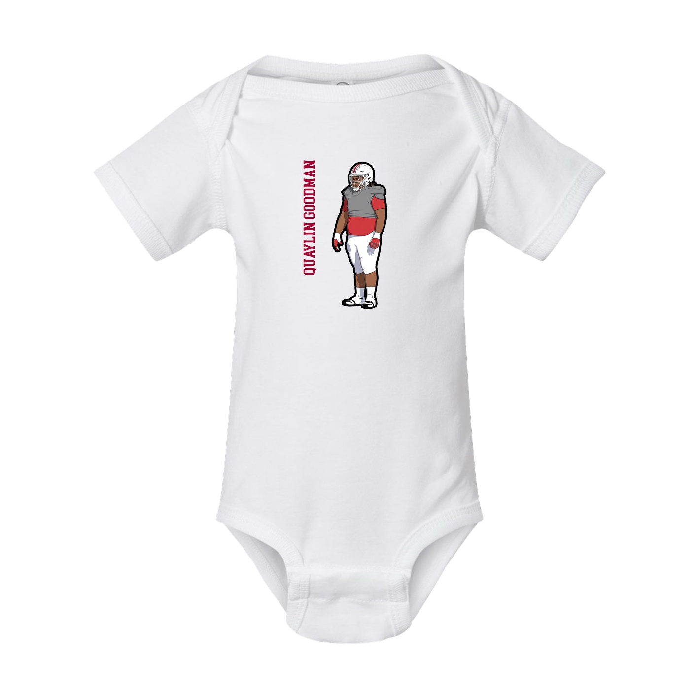 Baby Onesie — Name Vertical in White