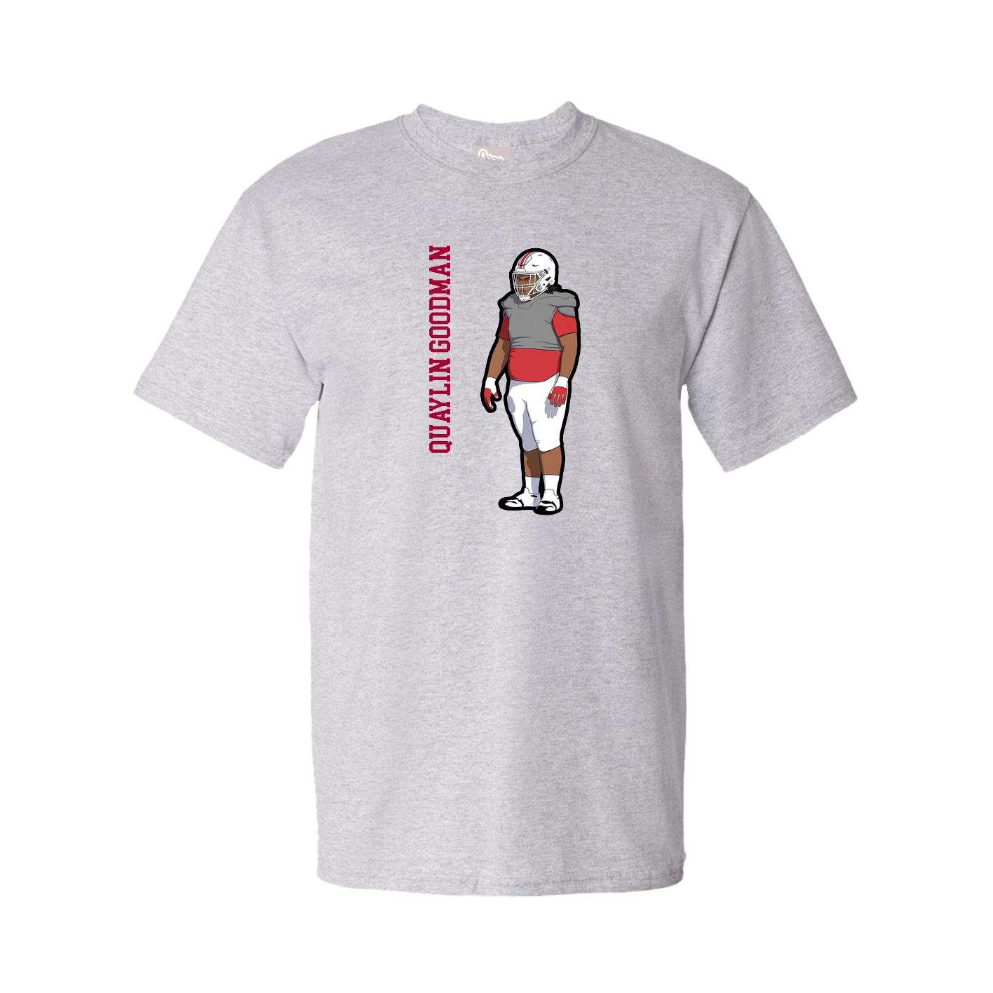 Youth Tee — Name Vertical in Grey