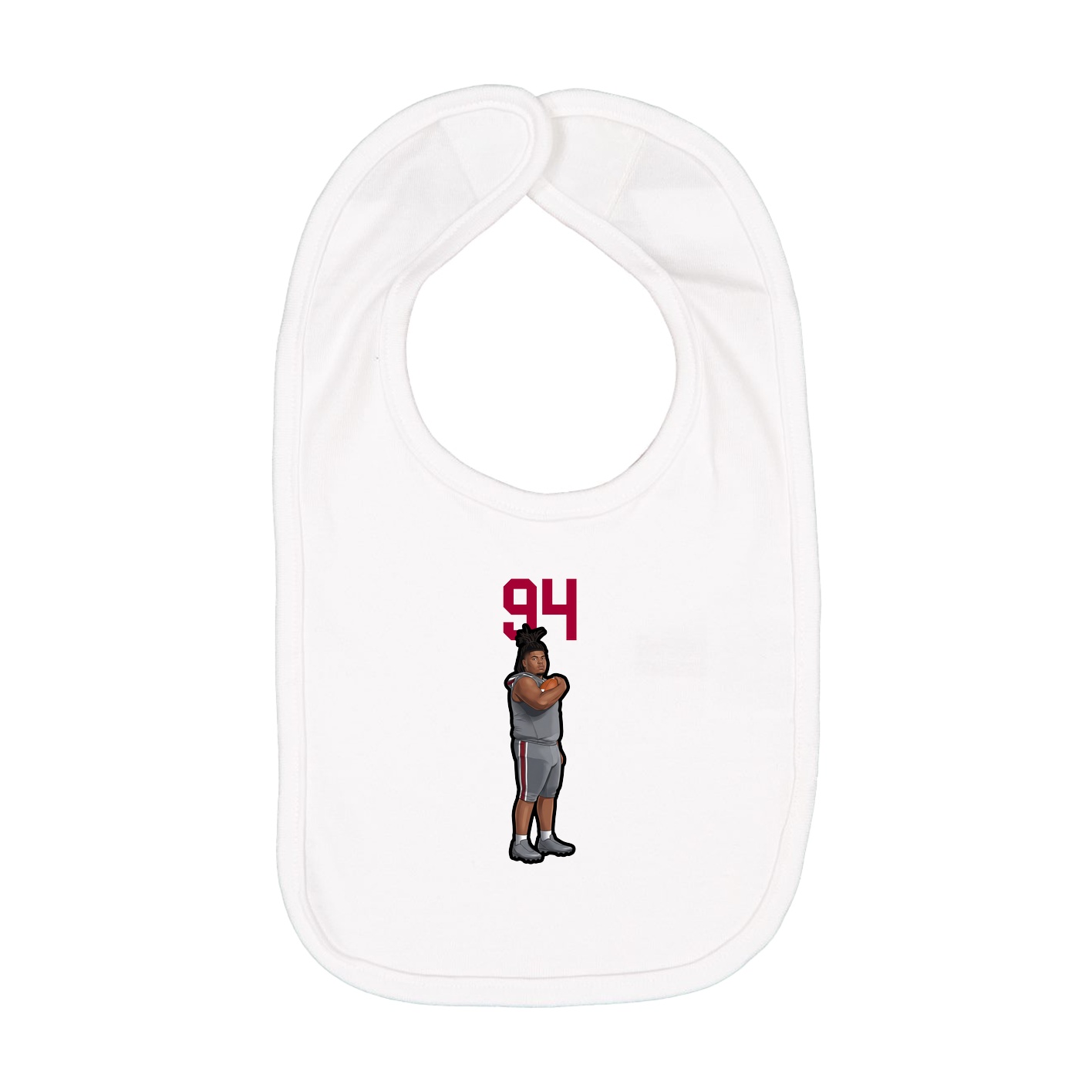 Infant Bib — Number Top in White