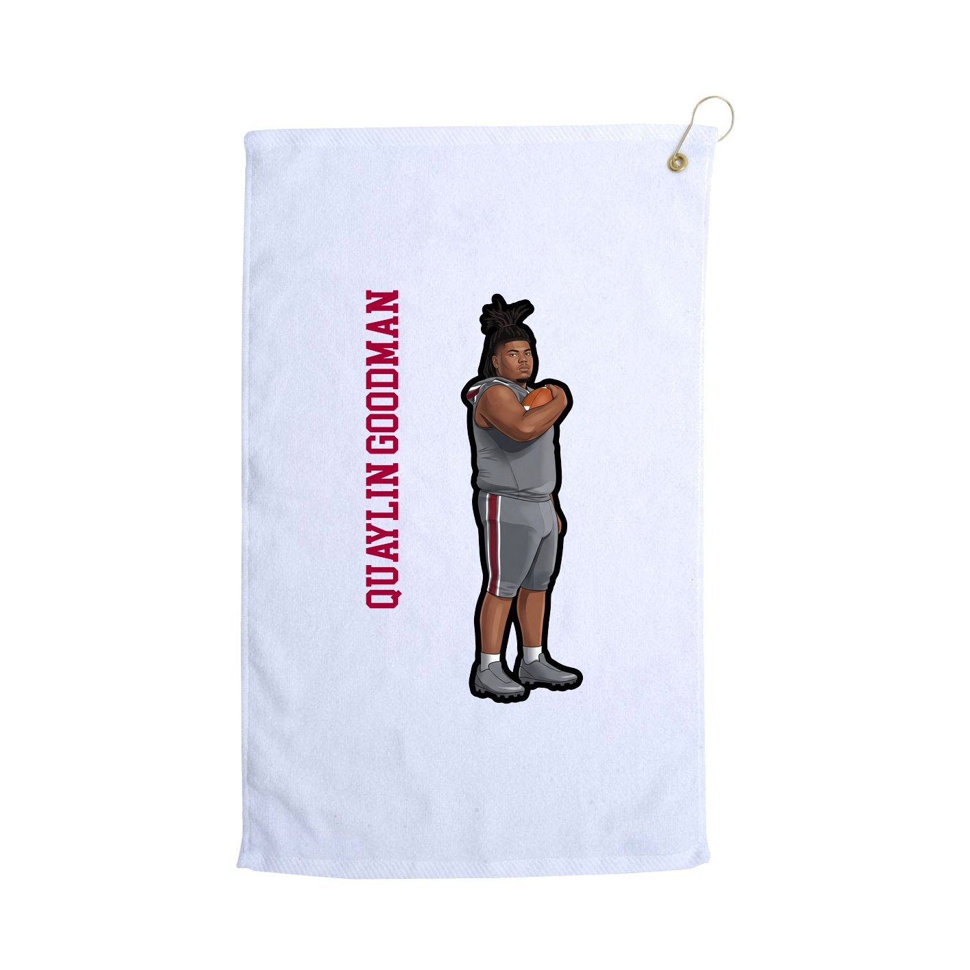 Golf Towel — Name Vertical in White