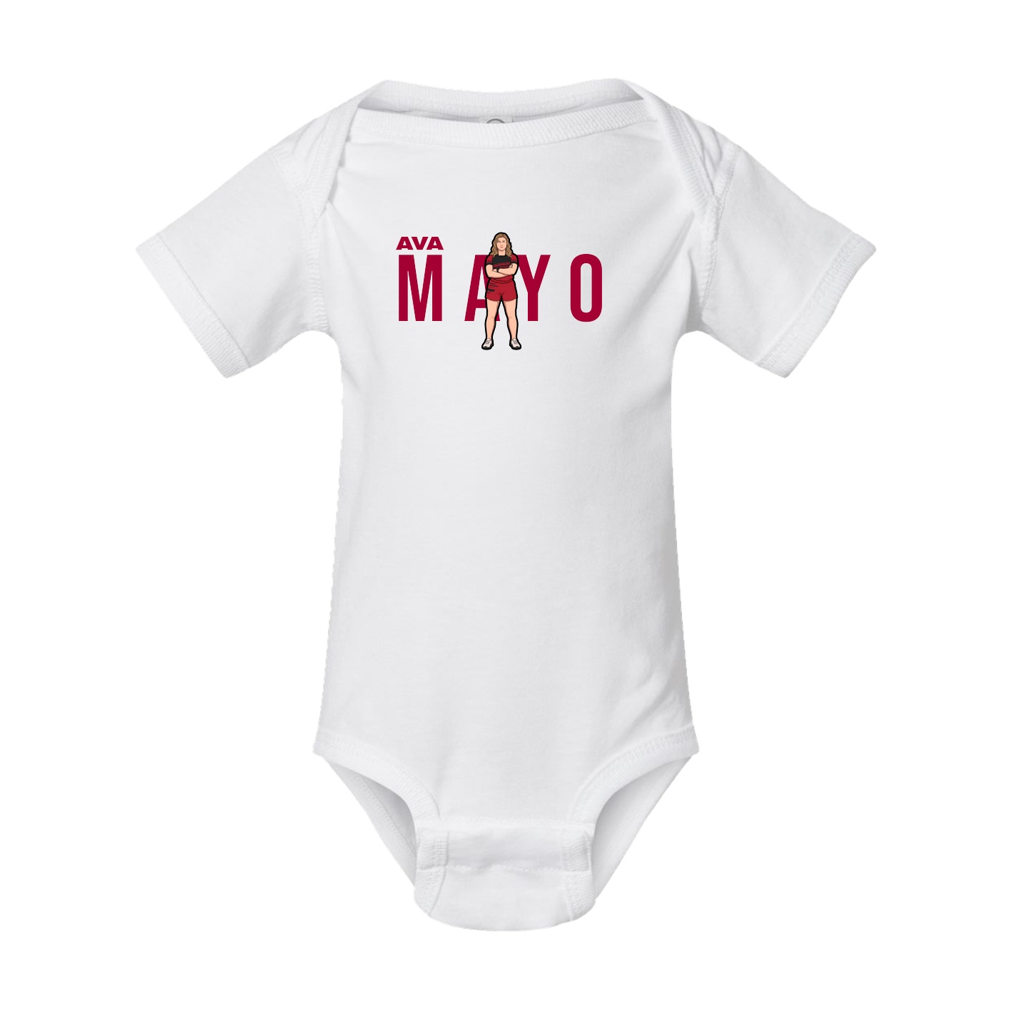Baby Onesie — Player Name in White