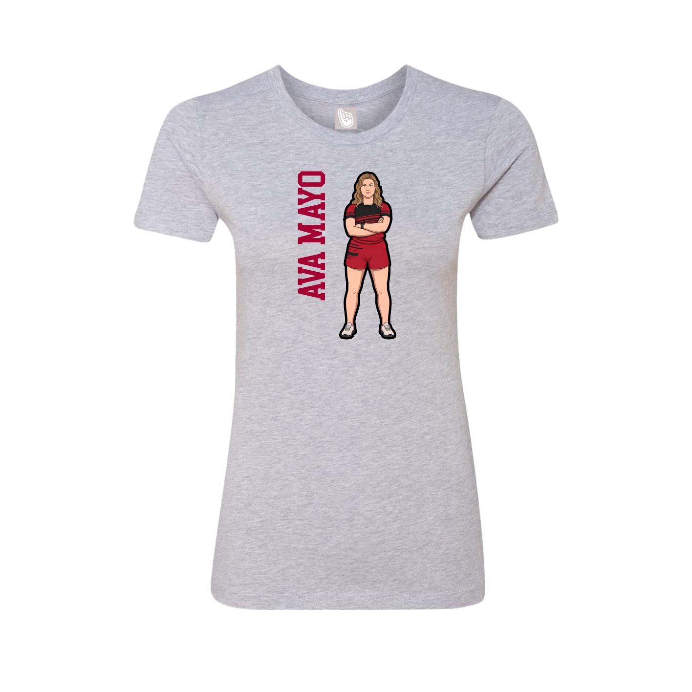 Womens Tee — Name Vertical in Grey