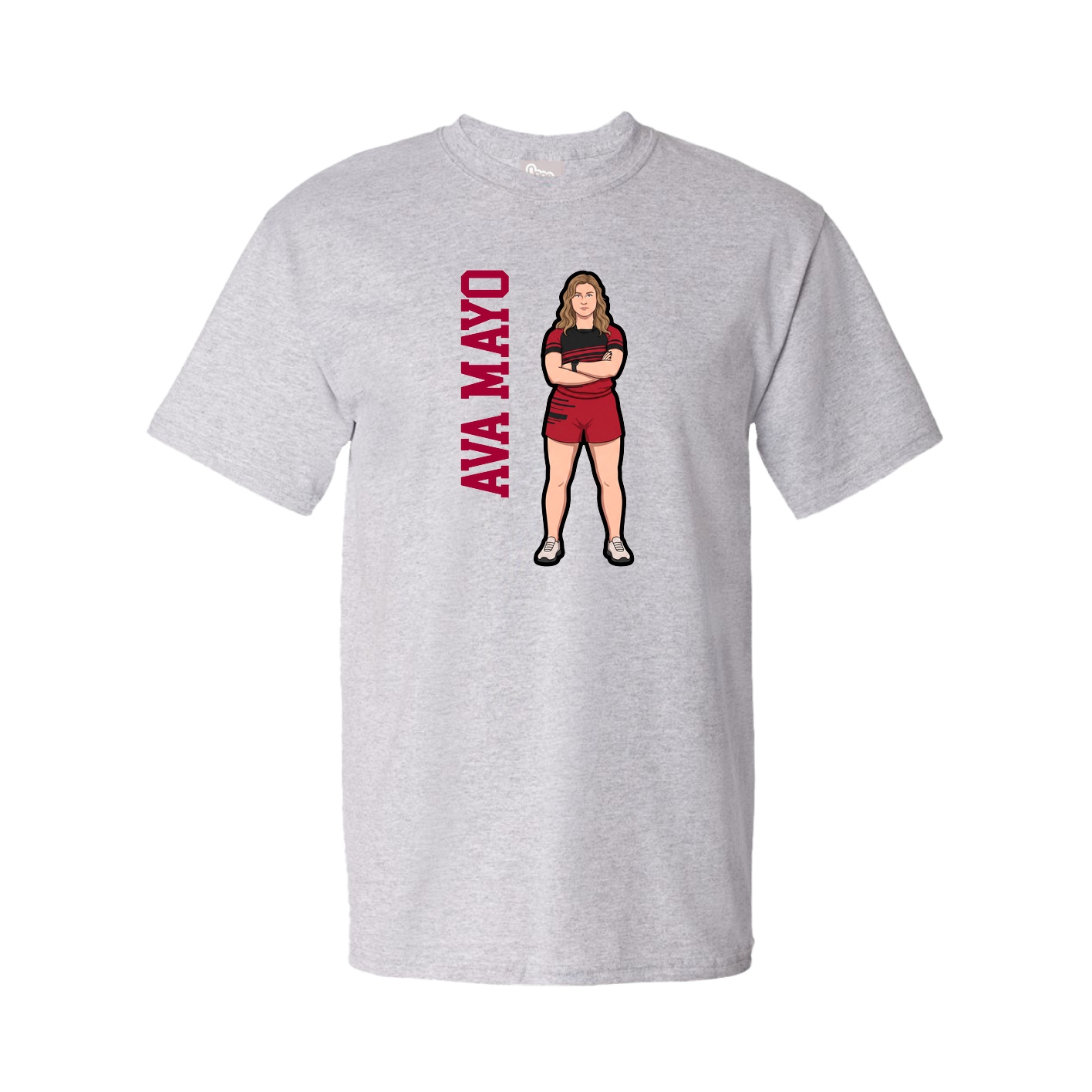 Youth Tee — Name Vertical in Grey