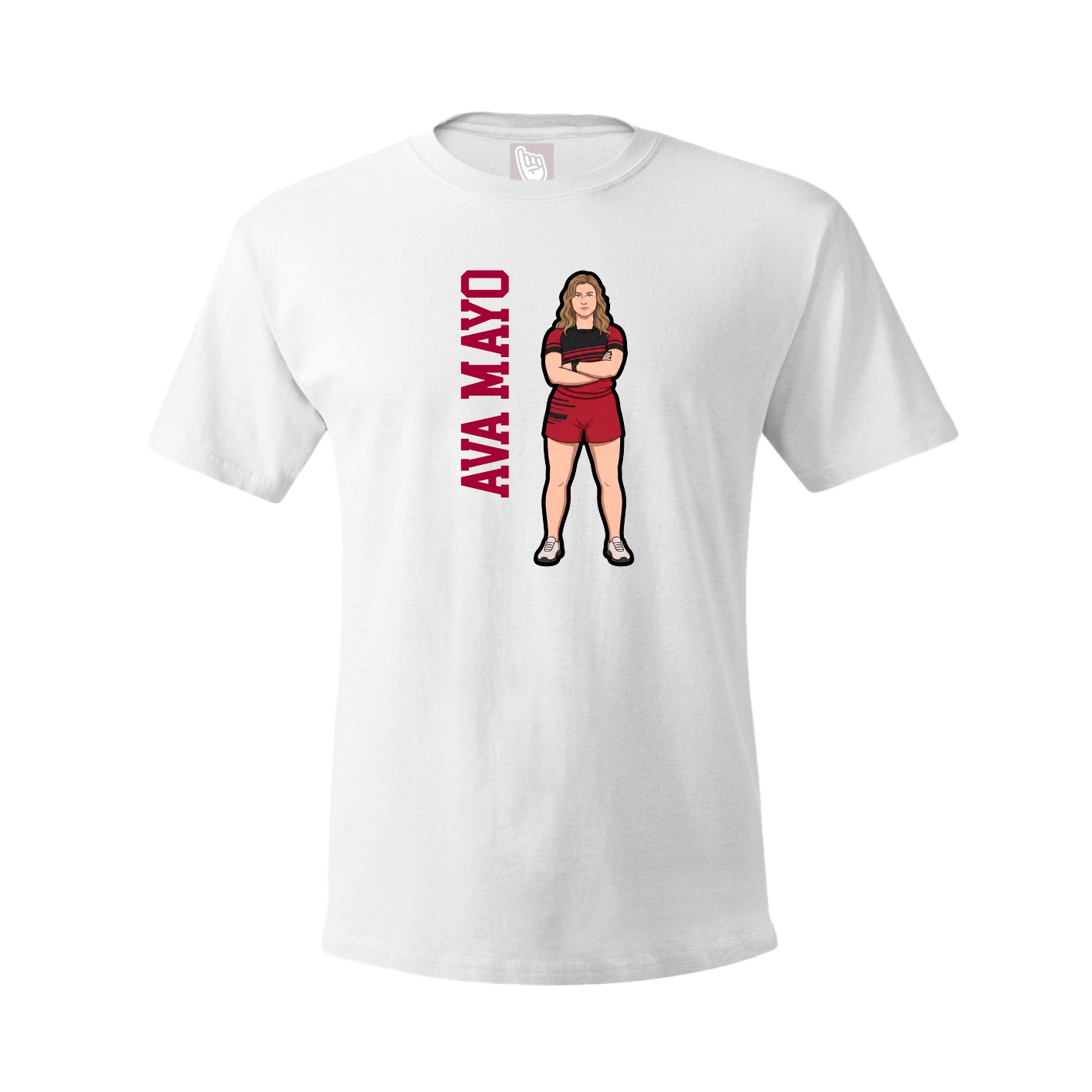 Youth Tee — Name Vertical in White