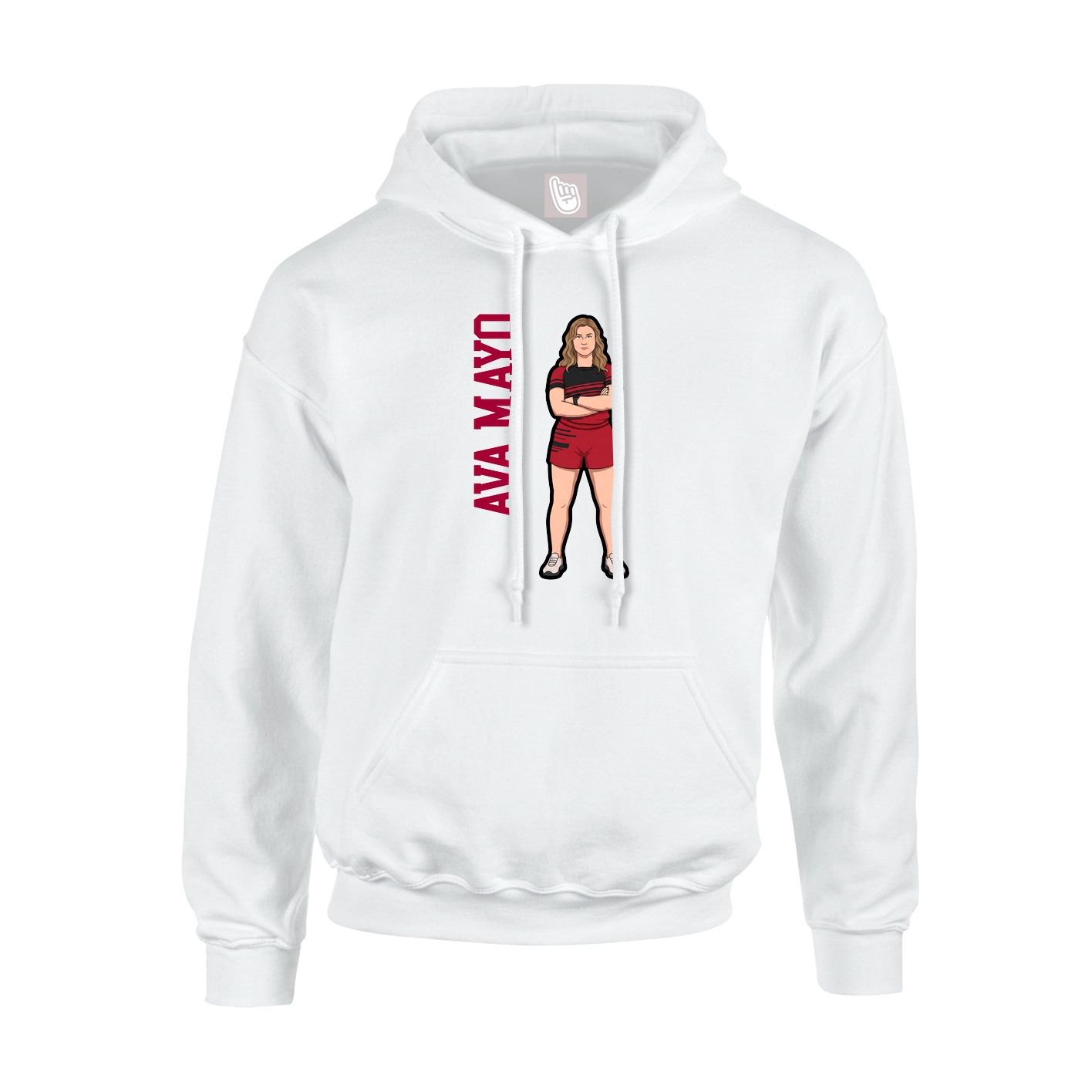 Hoodie — Name Vertical in White