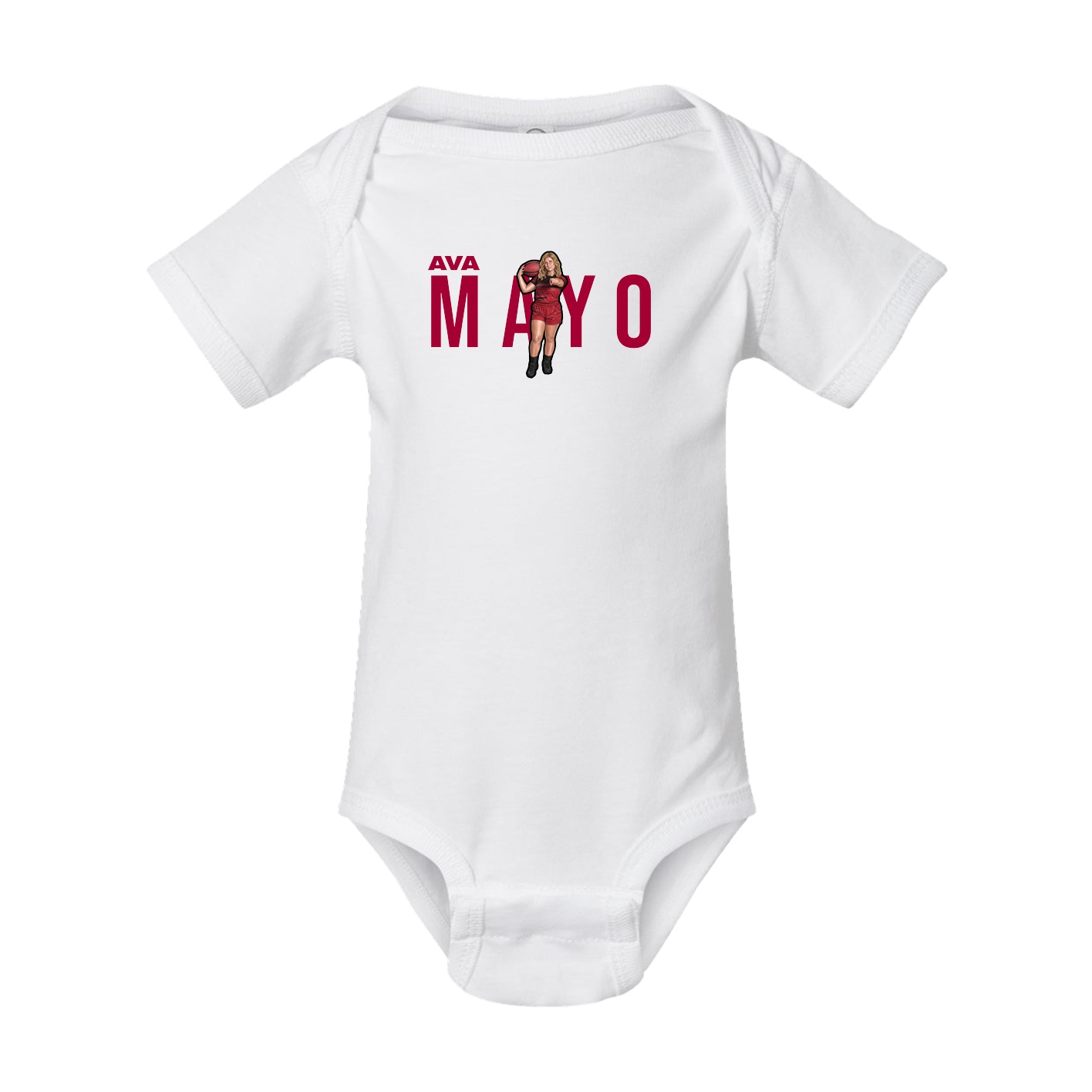 Baby Onesie — Player Name in White