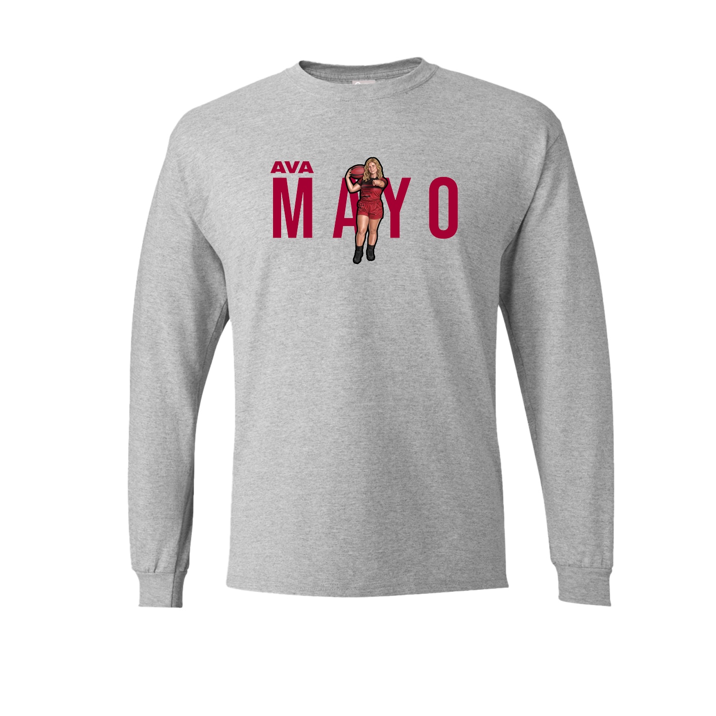 Long Sleeve Tee — Player Name in Grey