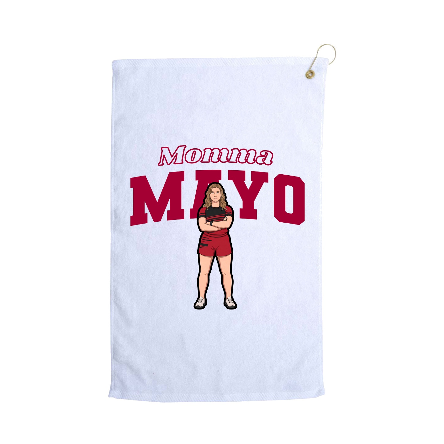 Golf Towel — Mothers Day Block in White