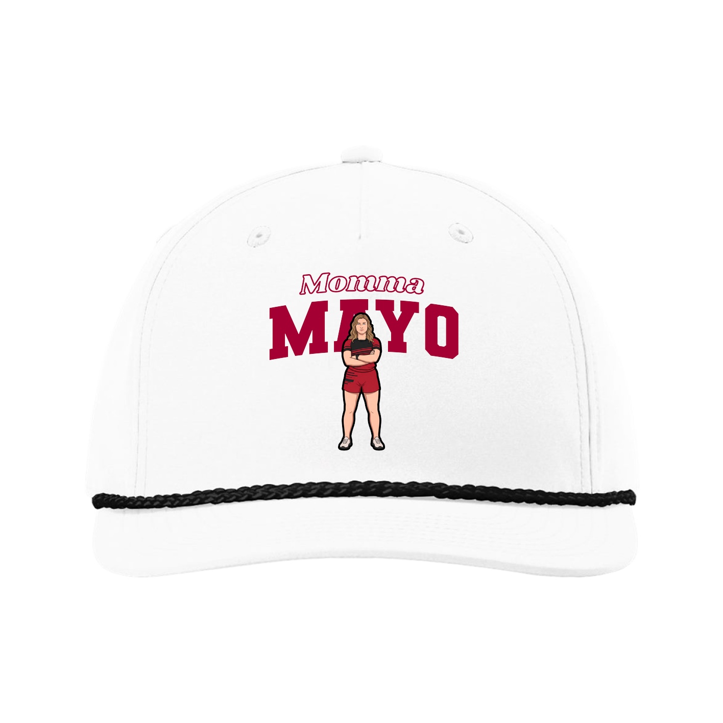 Five-Panel Classic Rope Cap — Mothers Day Block in White