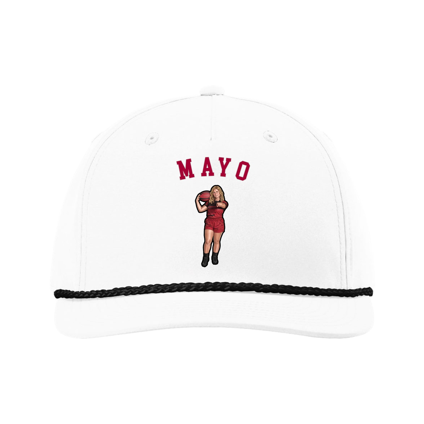 Five-Panel Classic Rope Cap — Shirsey Arch in White
