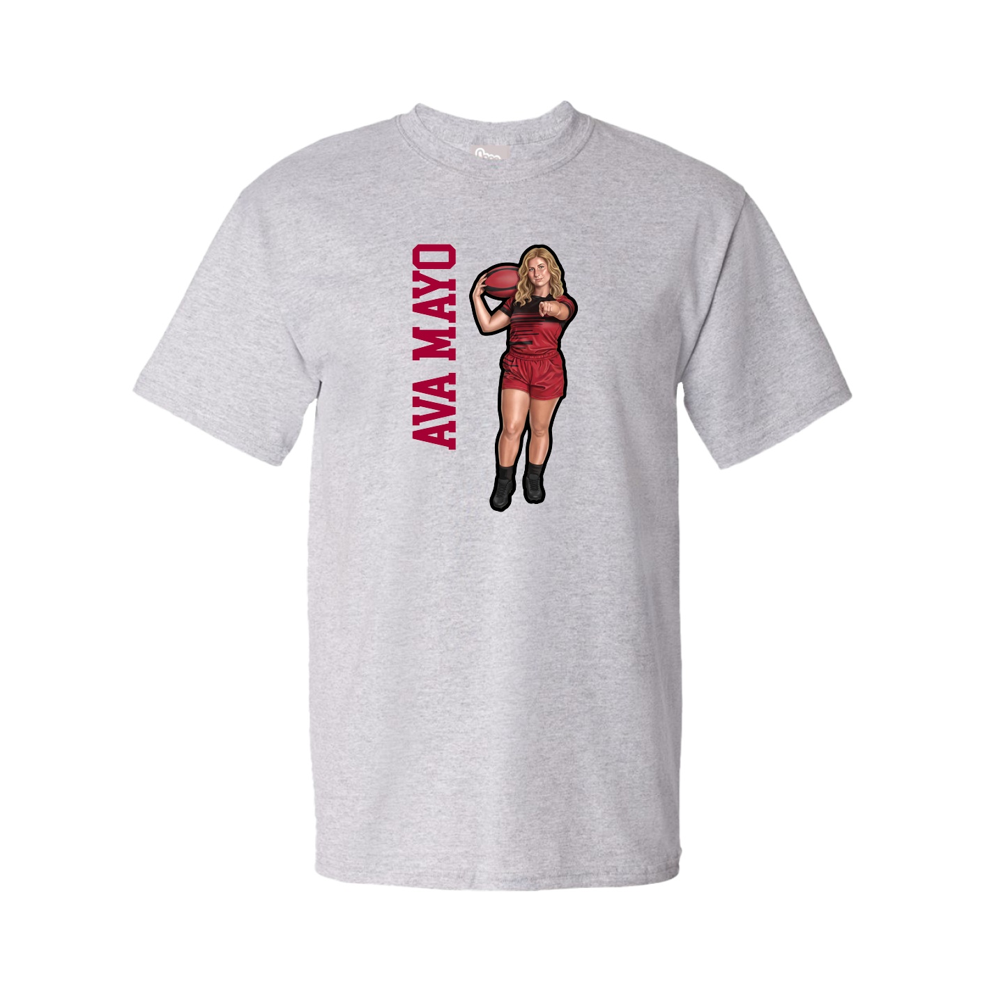 Tee — Name Vertical in Grey