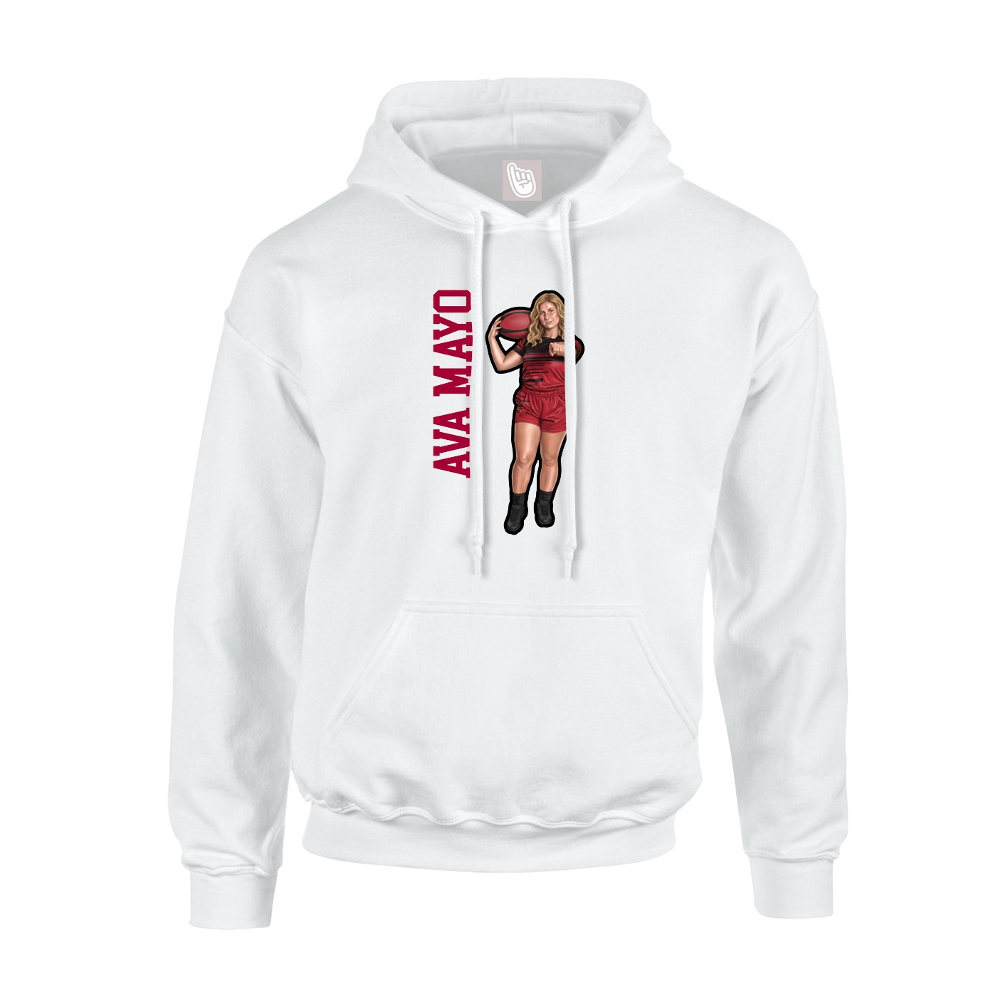 Hoodie — Name Vertical in White