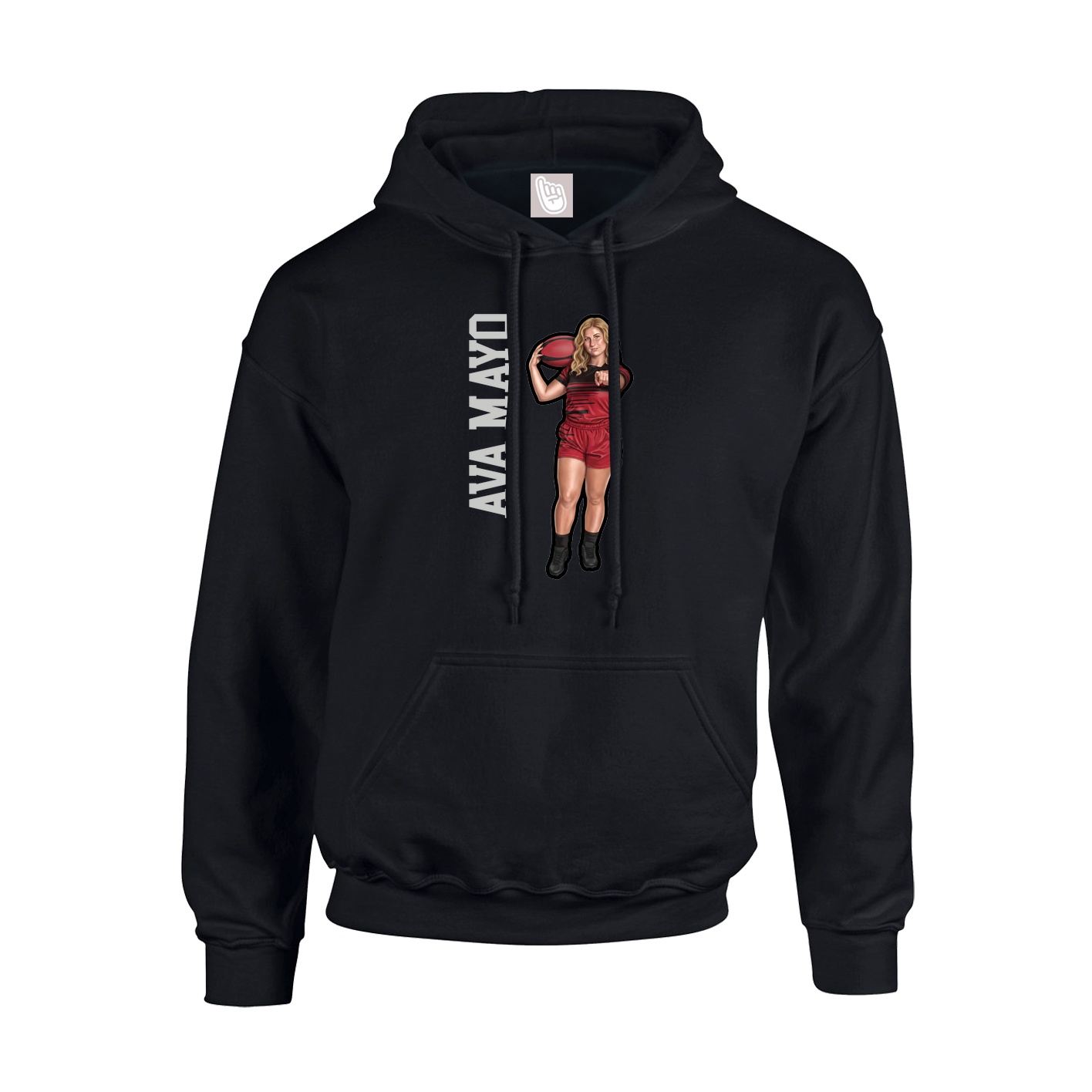 Youth Hoodie — Name Vertical in Black