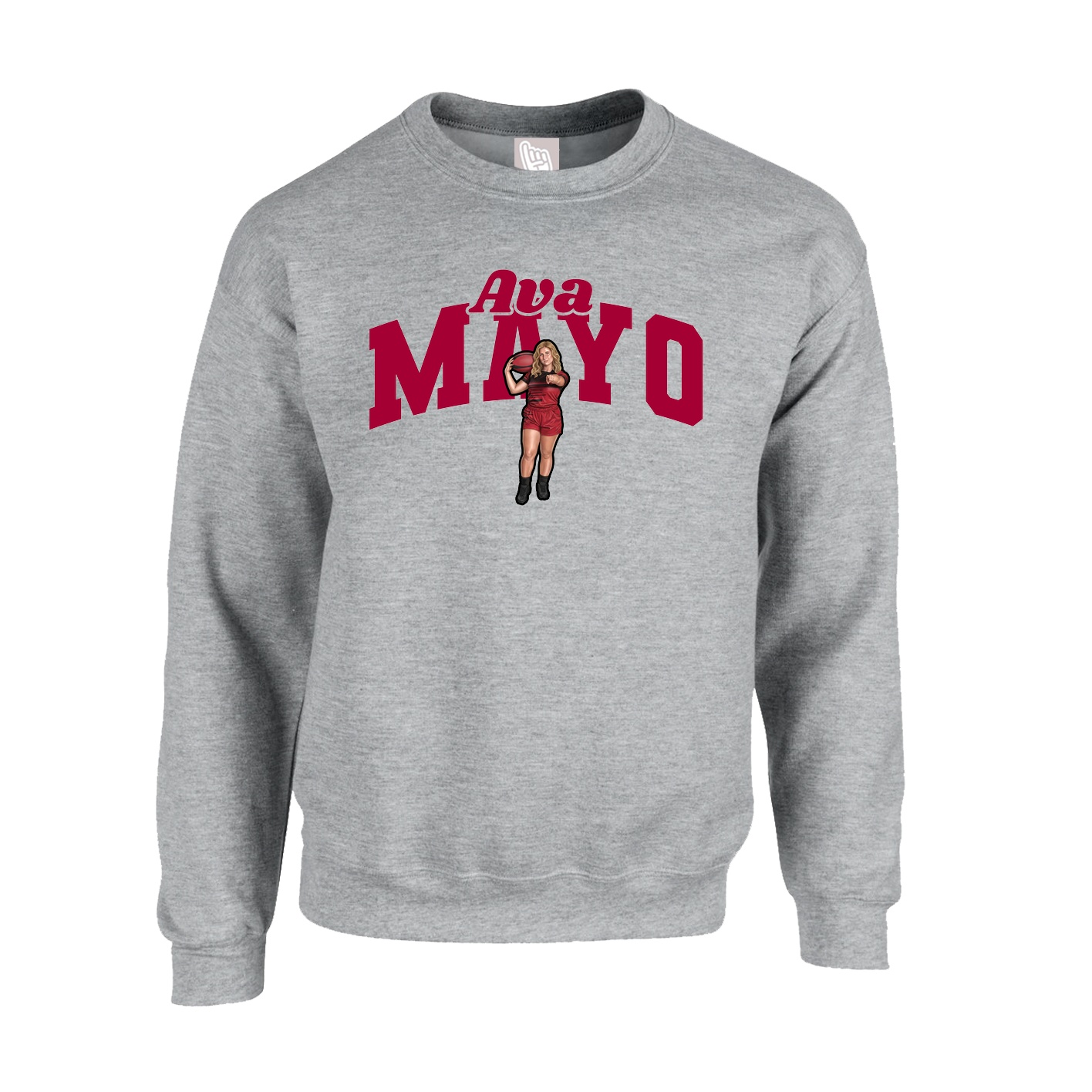 Fleece Crew — Signature Arch in Grey