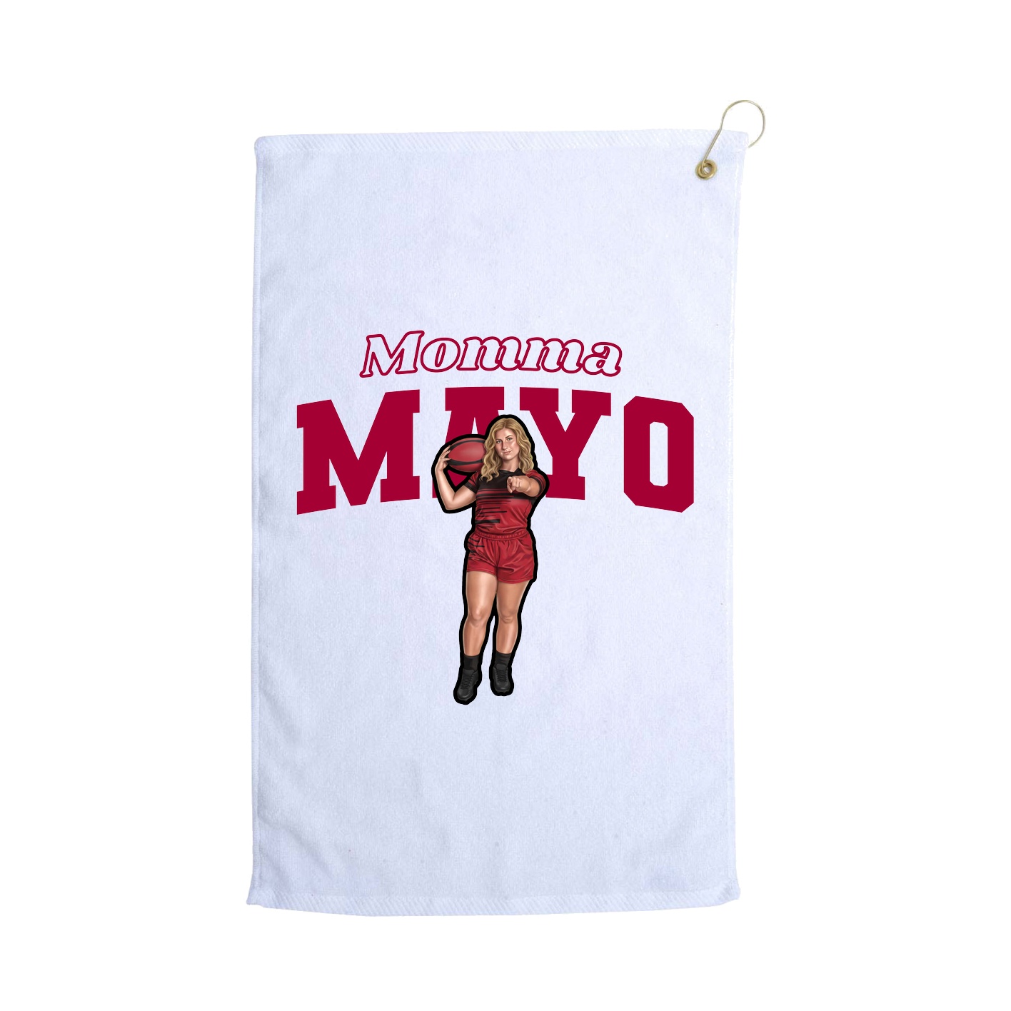 Golf Towel — Mothers Day Block in White