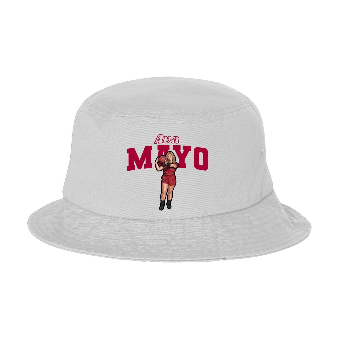 Bucket Cap — Name Arch in White