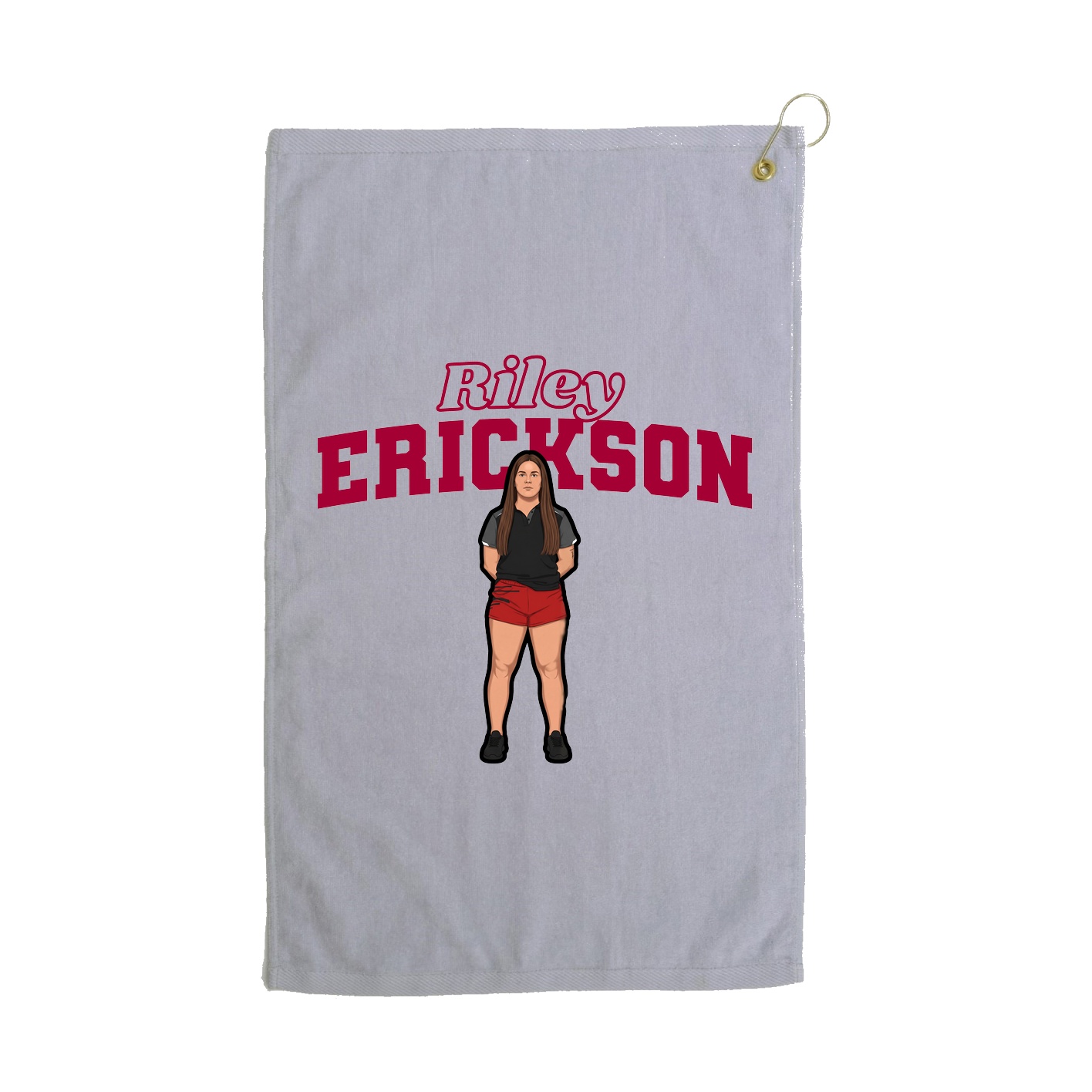 Golf Towel — Name Arch in Grey