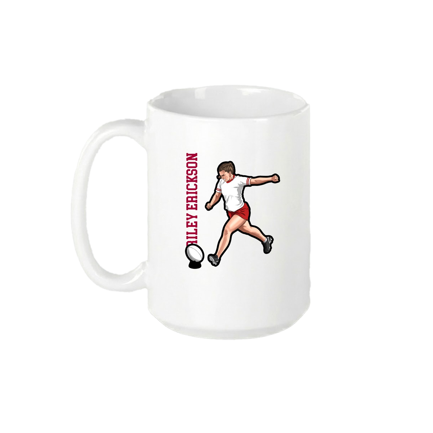 15oz Coffee Mug — Name Vertical in White