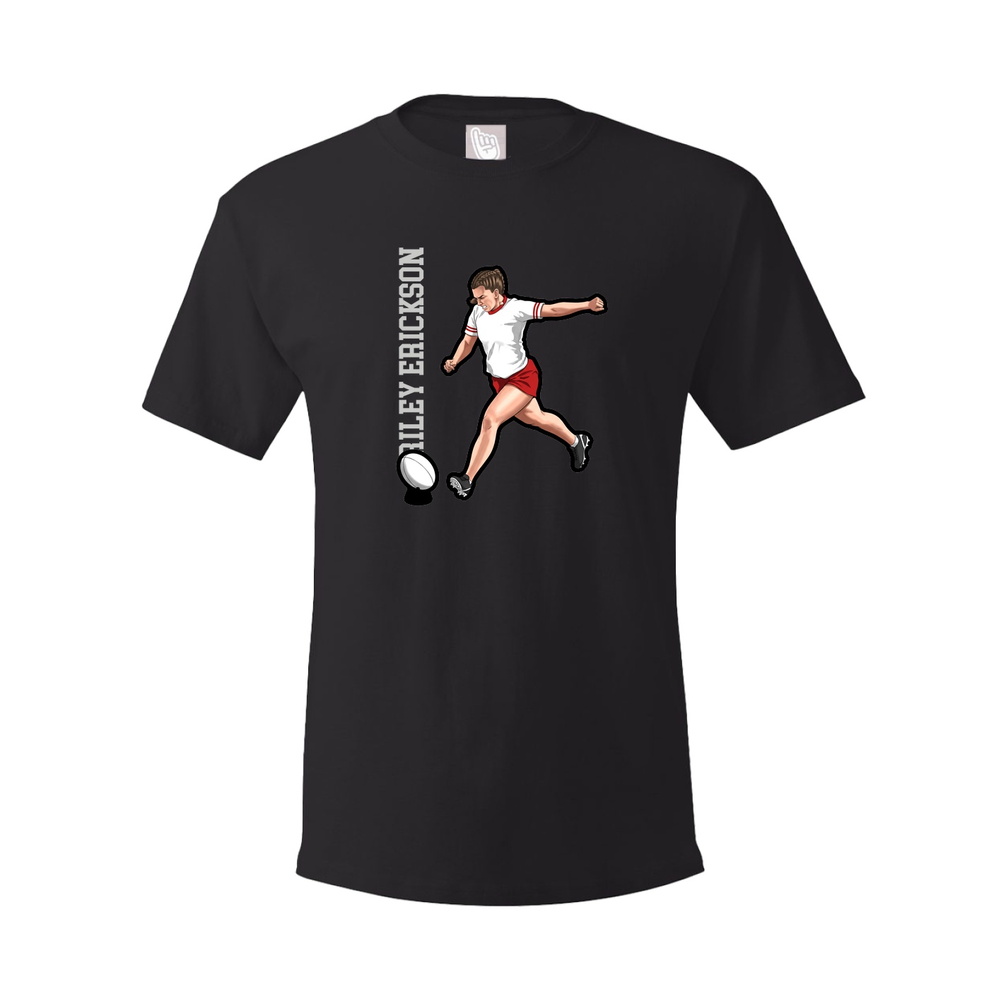 Youth Tee — Name Vertical in Black
